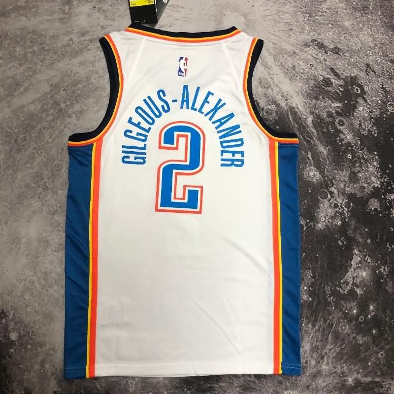 Oklahoma City Thunder White Basketball Jersey (Hot Press)