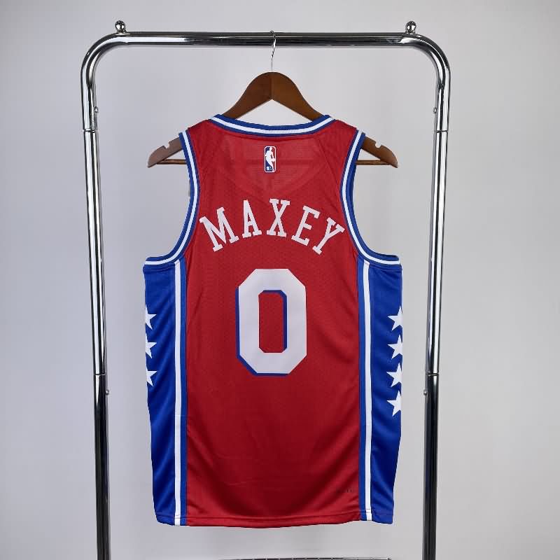 Philadelphia 76ers 22/23 Red AJ Basketball Jersey (Hot Press)