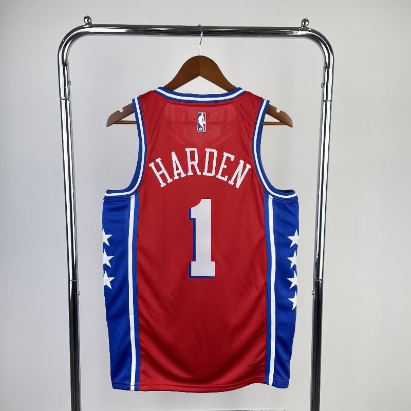 Philadelphia 76ers 22/23 Red AJ Basketball Jersey (Hot Press)