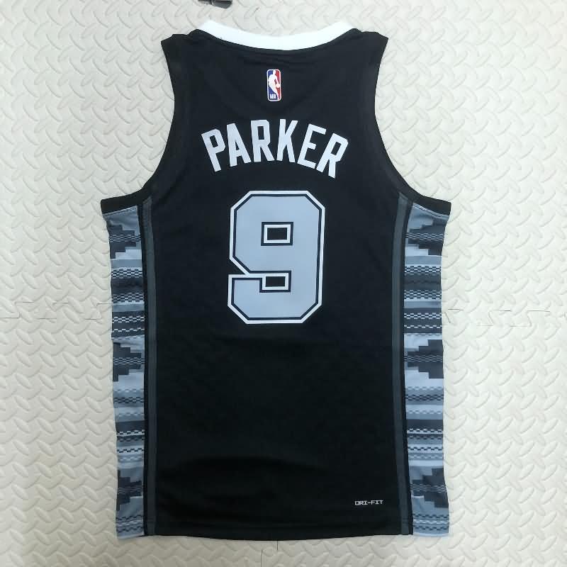 San Antonio Spurs 22/23 Black AJ Basketball Jersey (Hot Press)