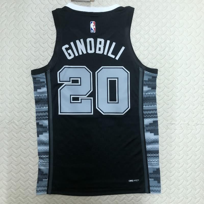 San Antonio Spurs 22/23 Black AJ Basketball Jersey (Hot Press)