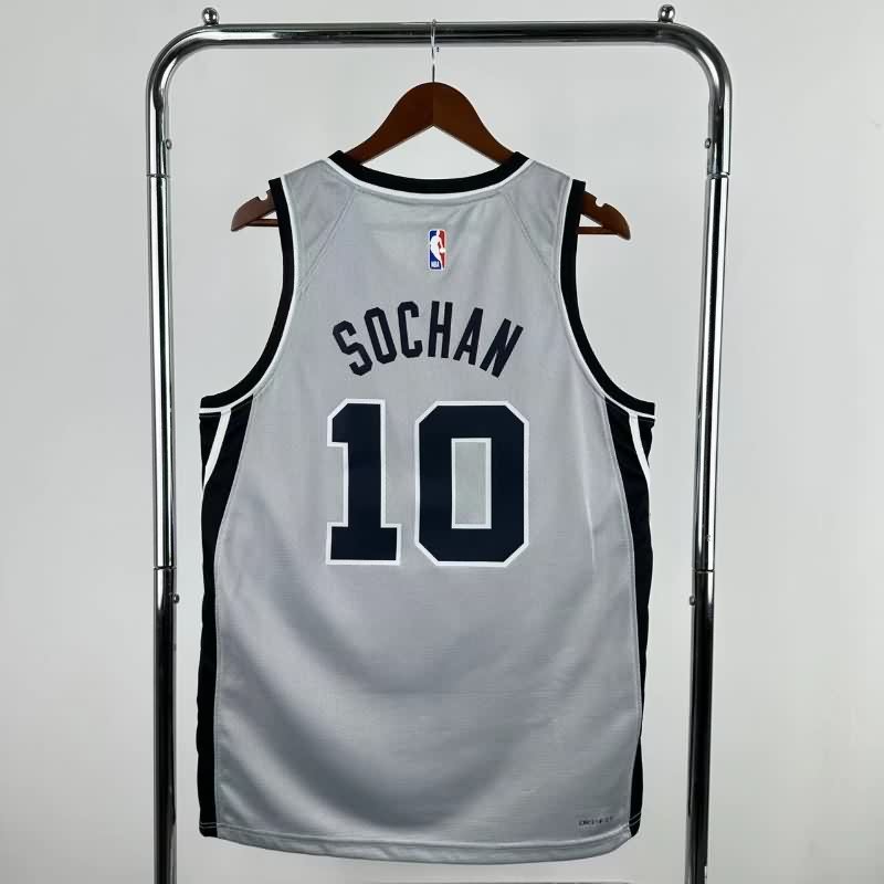 San Antonio Spurs 25/26 Grey AJ Basketball Jersey (Hot Press)