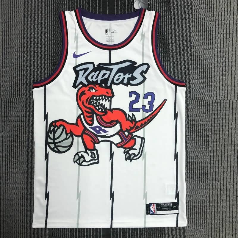 Toronto Raptors White Classics Basketball Jersey (Hot Press)