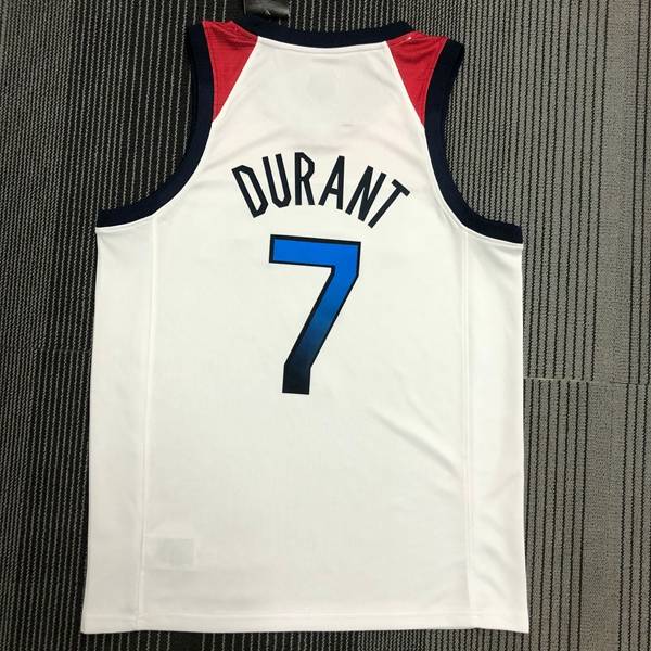 USA 2021 White Basketball Jersey (Hot Press)