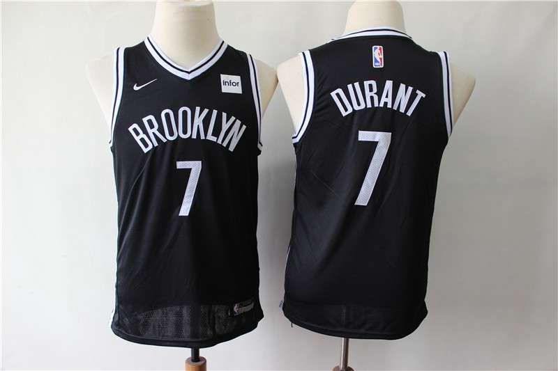 Brooklyn Nets Black DURANT #7 Young NBA Jersey (Stitched)