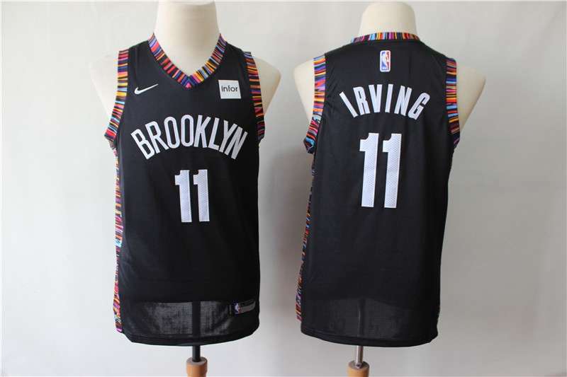 Brooklyn Nets Black IRVING #11 Young City NBA Jersey (Stitched)