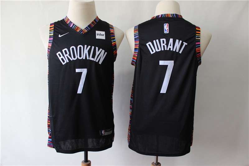 Brooklyn Nets Black DURANT #7 Young City NBA Jersey (Stitched)