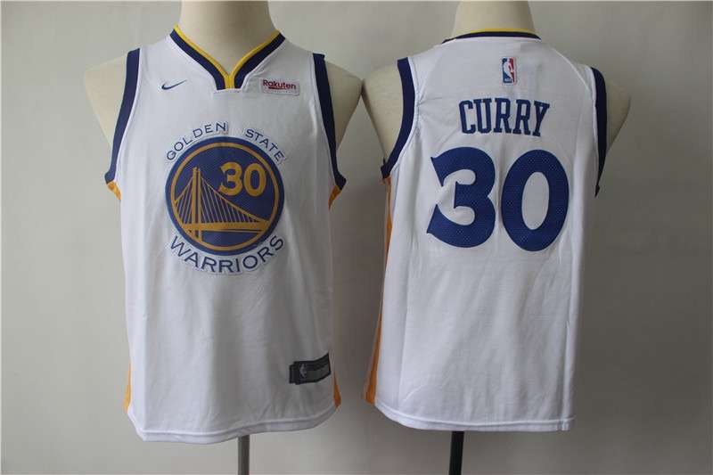 Golden State Warriors White CURRY #30 Young NBA Jersey (Stitched)