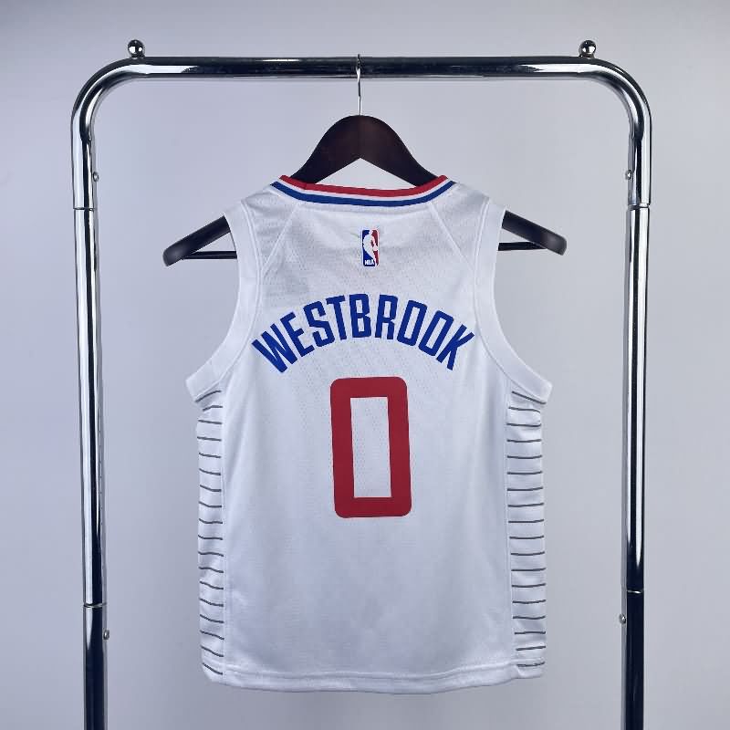 Los Angeles Clippers 22/23 White Youth NBA Jersey (Hot Press)