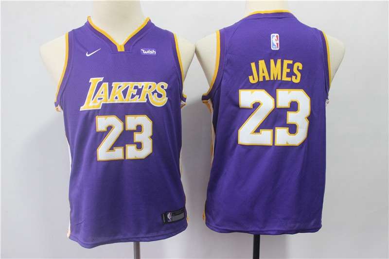 Los Angeles Lakers Purple JAMES #23 Young NBA Jersey 02 (Stitched)
