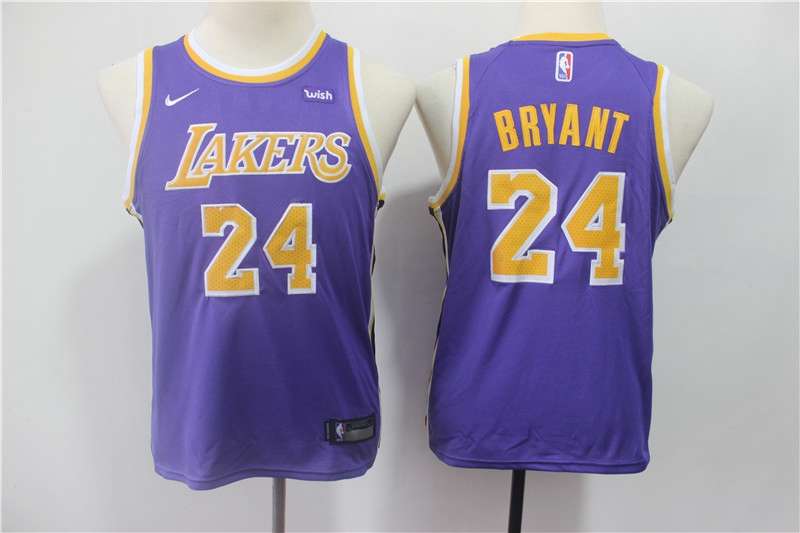 Los Angeles Lakers Purple BRYANT #24 Young NBA Jersey (Stitched)