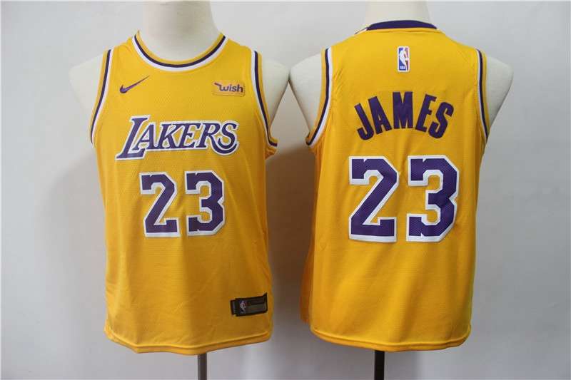 Los Angeles Lakers Yellow JAMES #23 Young NBA Jersey (Stitched)