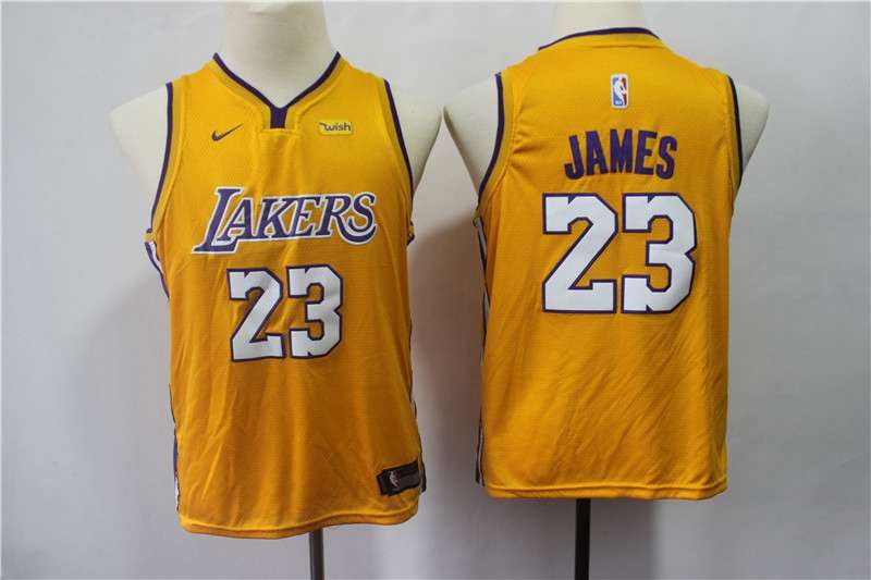 Los Angeles Lakers Yellow JAMES #23 Young NBA Jersey 02 (Stitched)