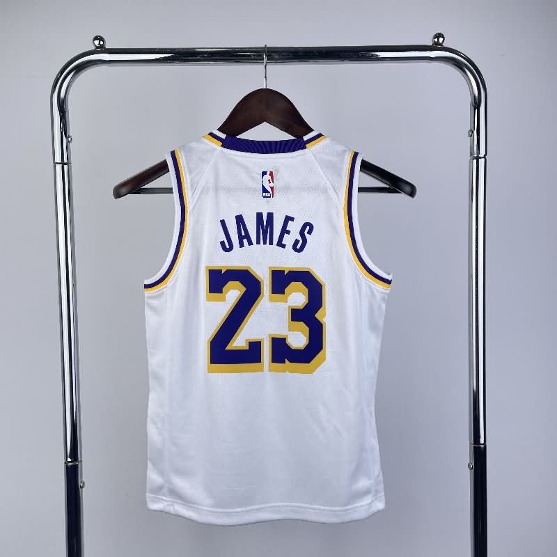 Los Angeles Lakers 22/23 White Youth NBA Jersey (Hot Press)