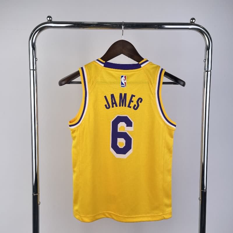 Los Angeles Lakers 22/23 Yellow Youth NBA Jersey (Hot Press)