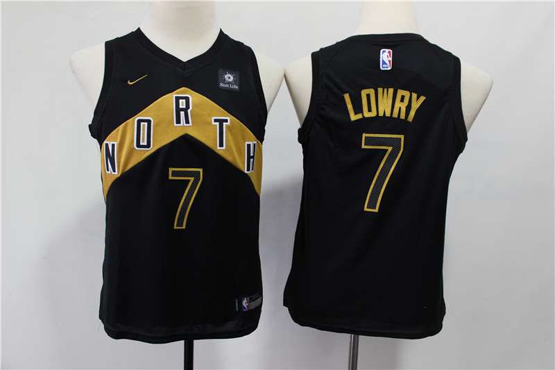 Toronto Raptors Black LOWRY #7 Young City NBA Jersey (Stitched)