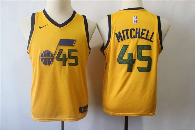 Utah Jazz Yellow MITCHELL #45 Young NBA Jersey (Stitched)