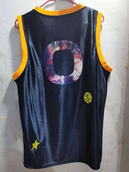 Movie Space Jam Dark Blue #0 Basketball Jersey (Stitched)