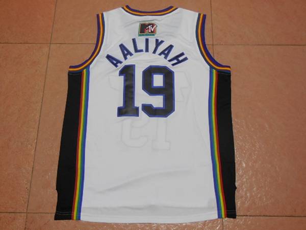 Movie White #19 AALIYAH Basketball Jersey (Stitched)