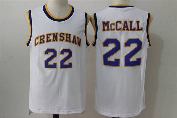 Movie White #22 McCALL Basketball Jersey (Stitched)