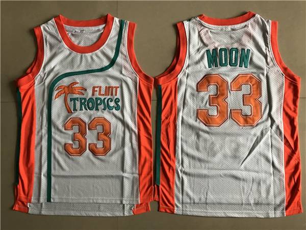 Movie White #33 MOON Basketball Jersey (Stitched)