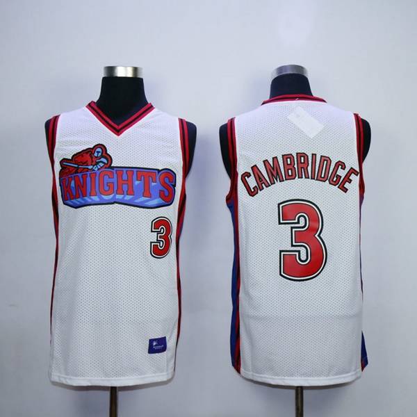 Movie White #3 CAMBRIDGE Basketball Jersey (Stitched)