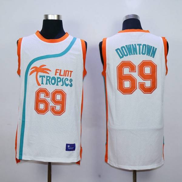Movie White #69 DOWNTOWN Basketball Jersey (Stitched)