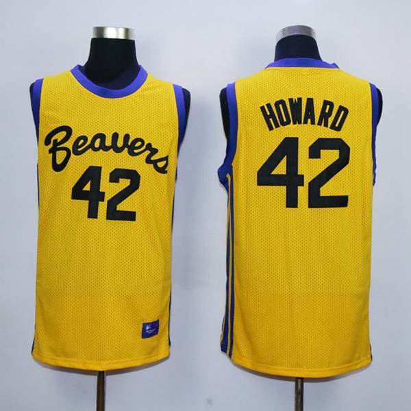 Movie Yellow #42 HOWARD Basketball Jersey (Stitched)