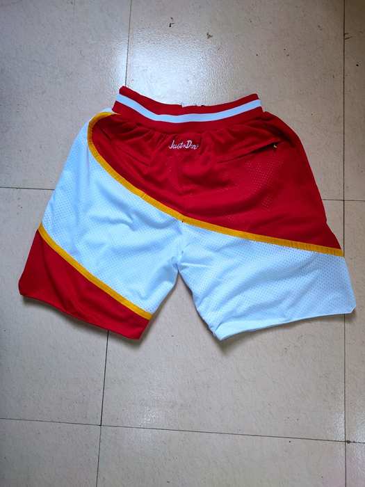 Atlanta Hawks Just Don White Red NBA Shorts