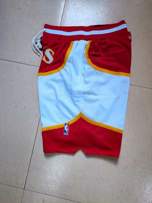 Atlanta Hawks Just Don White Red NBA Shorts