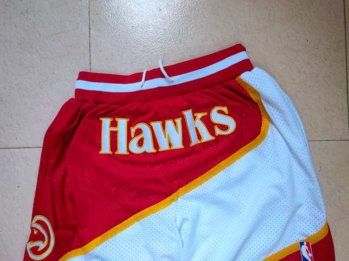 Atlanta Hawks Just Don White Red NBA Shorts