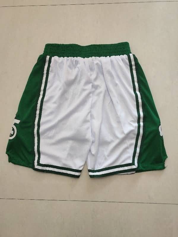Boston Celtics White Basketball Shorts 03