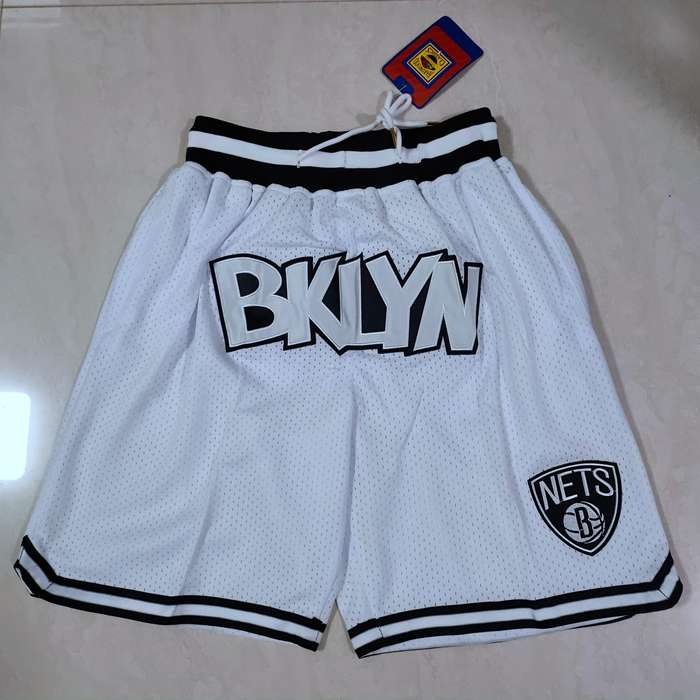 Brooklyn Nets Just Don White NBA Shorts 02