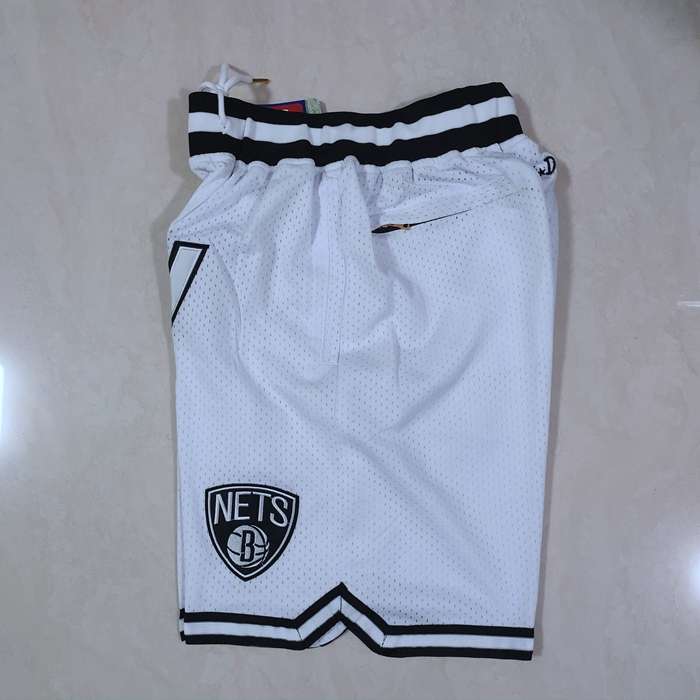 Brooklyn Nets Just Don White NBA Shorts 02