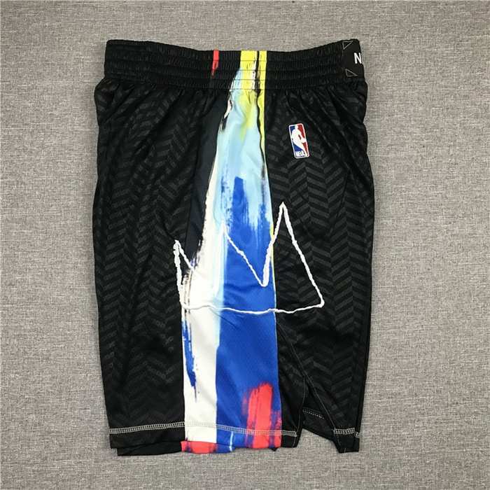 Brooklyn Nets Black City NBA Shorts 02