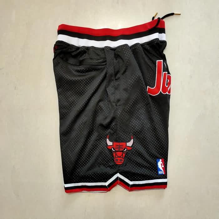 Chicago Bulls Just Don Black Basketball Shorts 07