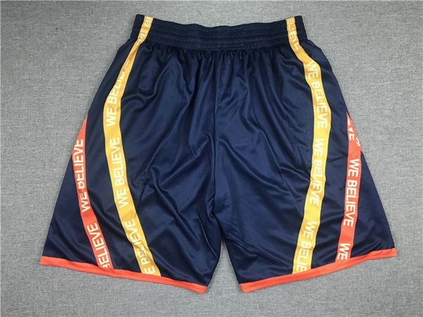 Golden State Warriors Dark Blue Basketball Shorts 03