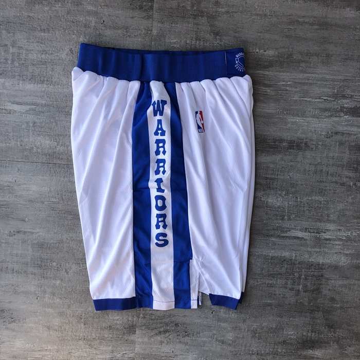 Golden State Warriors White Classics NBA Shorts 02