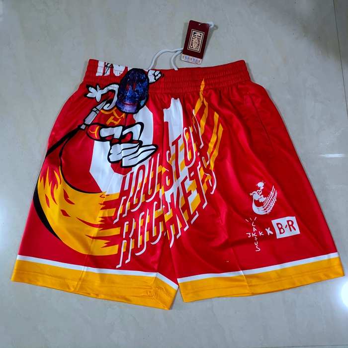 Houston Rockets Just Don Red NBA Shorts 02