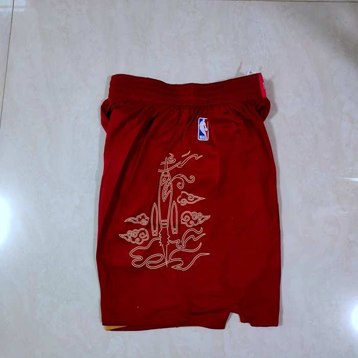 Houston Rockets Red City NBA Shorts 02