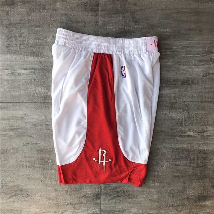 Houston Rockets White NBA Shorts 02