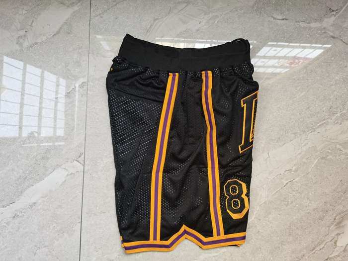 Los Angeles Lakers Just Don Black NBA Shorts 04