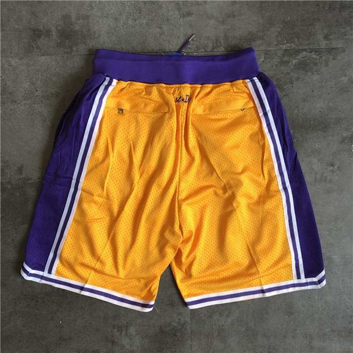Los Angeles Lakers Just Don Yellow NBA Shorts