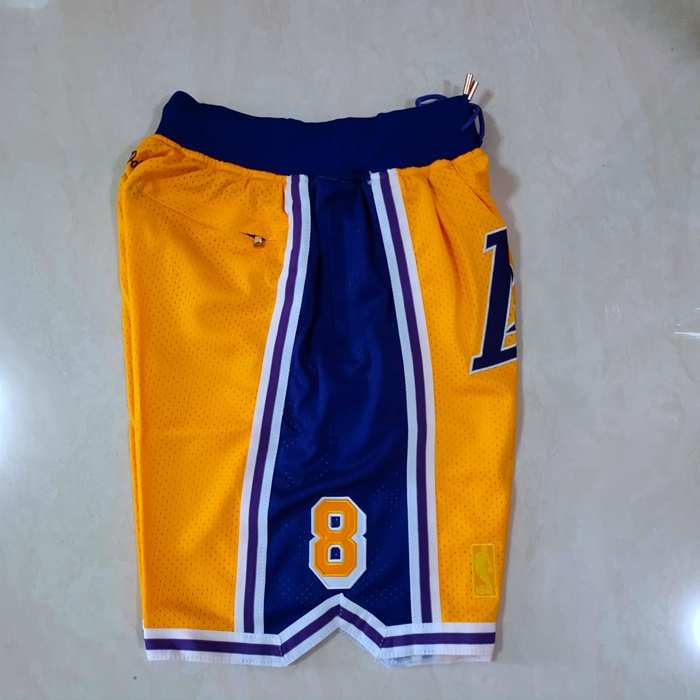 Los Angeles Lakers Just Don Yellow NBA Shorts 02