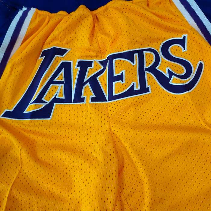 Los Angeles Lakers Just Don Yellow NBA Shorts 02