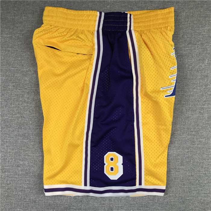 Los Angeles Lakers Just Don Yellow NBA Shorts 03