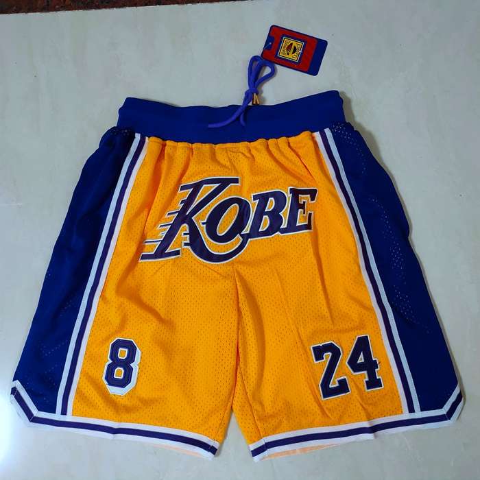 Los Angeles Lakers Just Don Yellow NBA Shorts 04