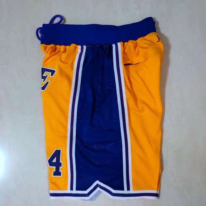 Los Angeles Lakers Just Don Yellow NBA Shorts 04