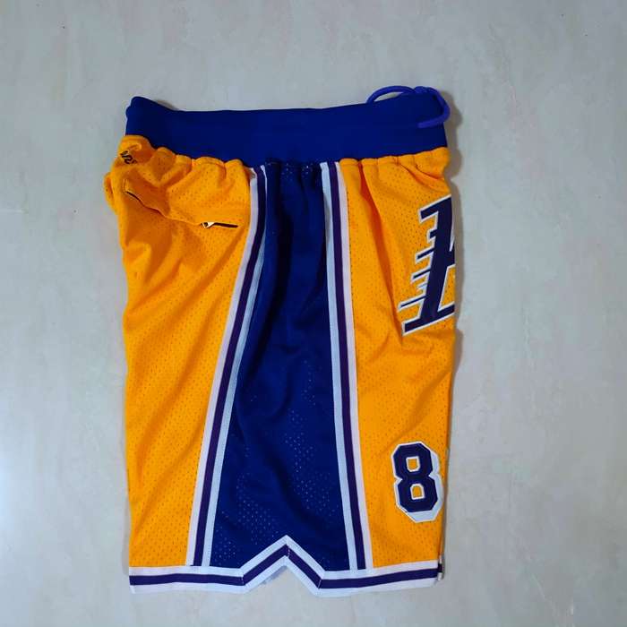 Los Angeles Lakers Just Don Yellow NBA Shorts 04