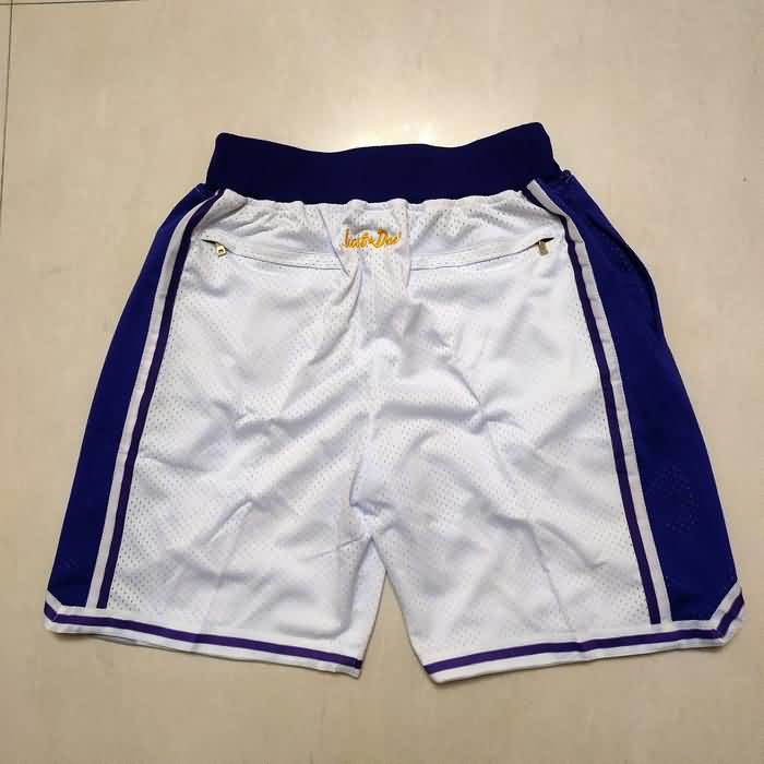Los Angeles Lakers Just Don White Basketball Shorts 02